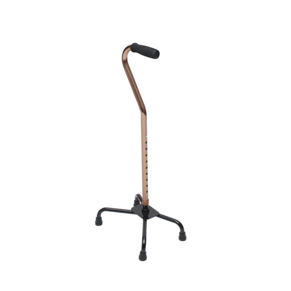 BASTÓN CUADRÍPODE DE ALUMINIO EN BRONCE BASE GRANDE – CÓDIGO 13-00800