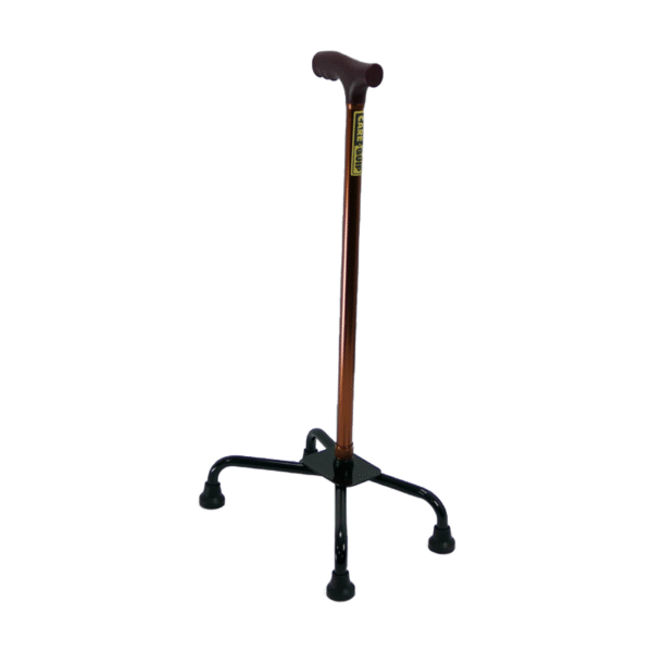 BASTÓN CUADRÍPODE DE ALUMINIO BASE CHICA EN BRONCE – CÓDIGO  13-00850